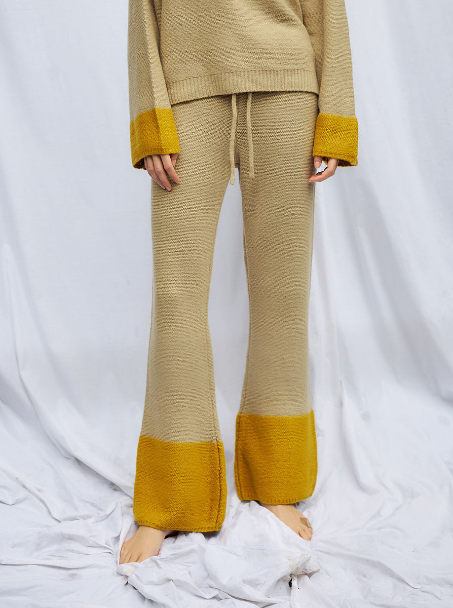 レディースAmaters cotton wide knit pants