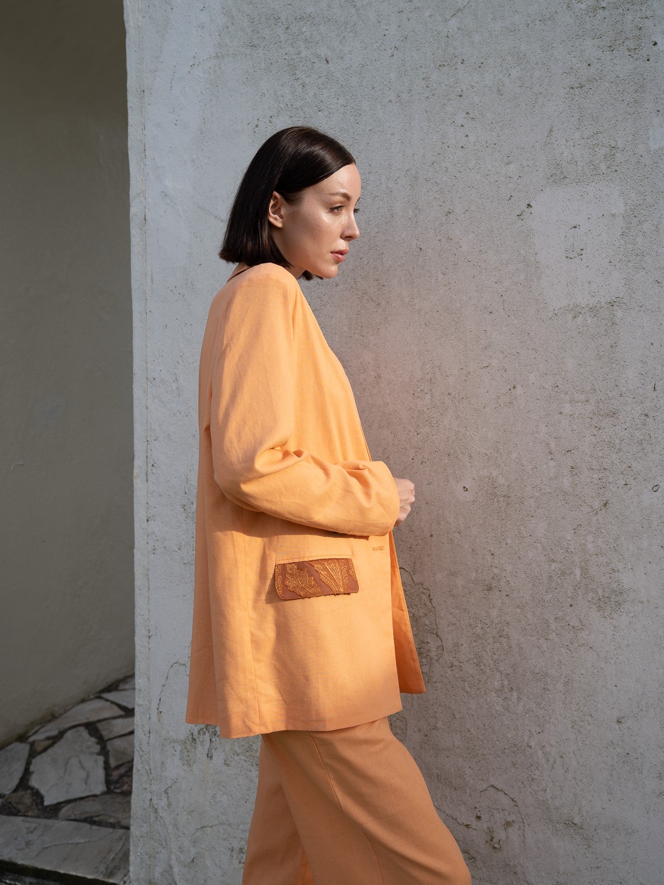 oriental linen jacket / 琥珀(light orange) – AMATERASJAPAN