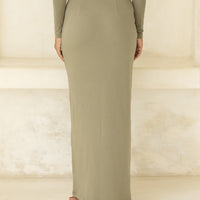 Curve Me Maxi Skirt / Matsuba (khaki)