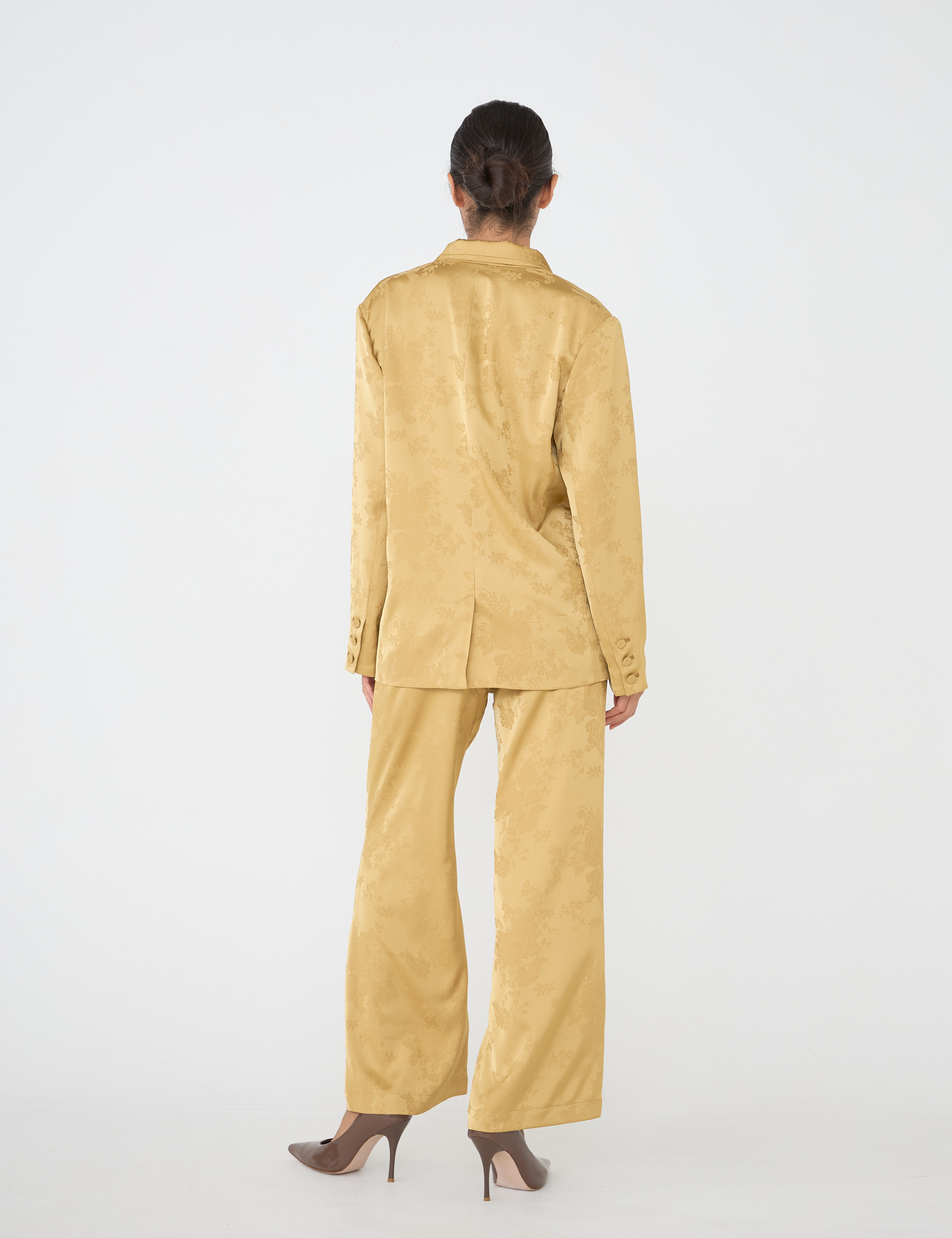 Jacquard Lounge Satin Pants / 芥子(mastard)