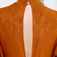 Mandarin Glow Jacquard Jumpsuit / Amber(mandarin)