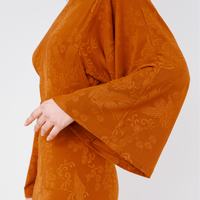 Mandarin Glow Jacquard Jumpsuit / Amber(mandarin)