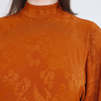 Mandarin Glow Jacquard Jumpsuit / Amber(mandarin)