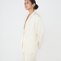 Jacquard Lounge Satin Jacket / 白花(ivory)