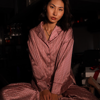 Silky Moonlit Satin Pants / Shinku (red)