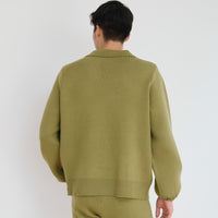 Rich Taupe Collared Sweater / Matsuba (Khaki)