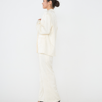 "Effortless Luxe Set"（Satin Jacket + Satin Suit Pants） / 白花(ivory)