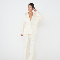 Jacquard Lounge Satin Jacket / 白花(ivory)