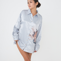 Harmony Elegant Satin Shirt / 薄墨(gray)