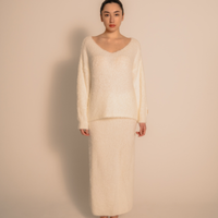 Luxe Touch Knit Maxi Skirt / 胡粉(off white)