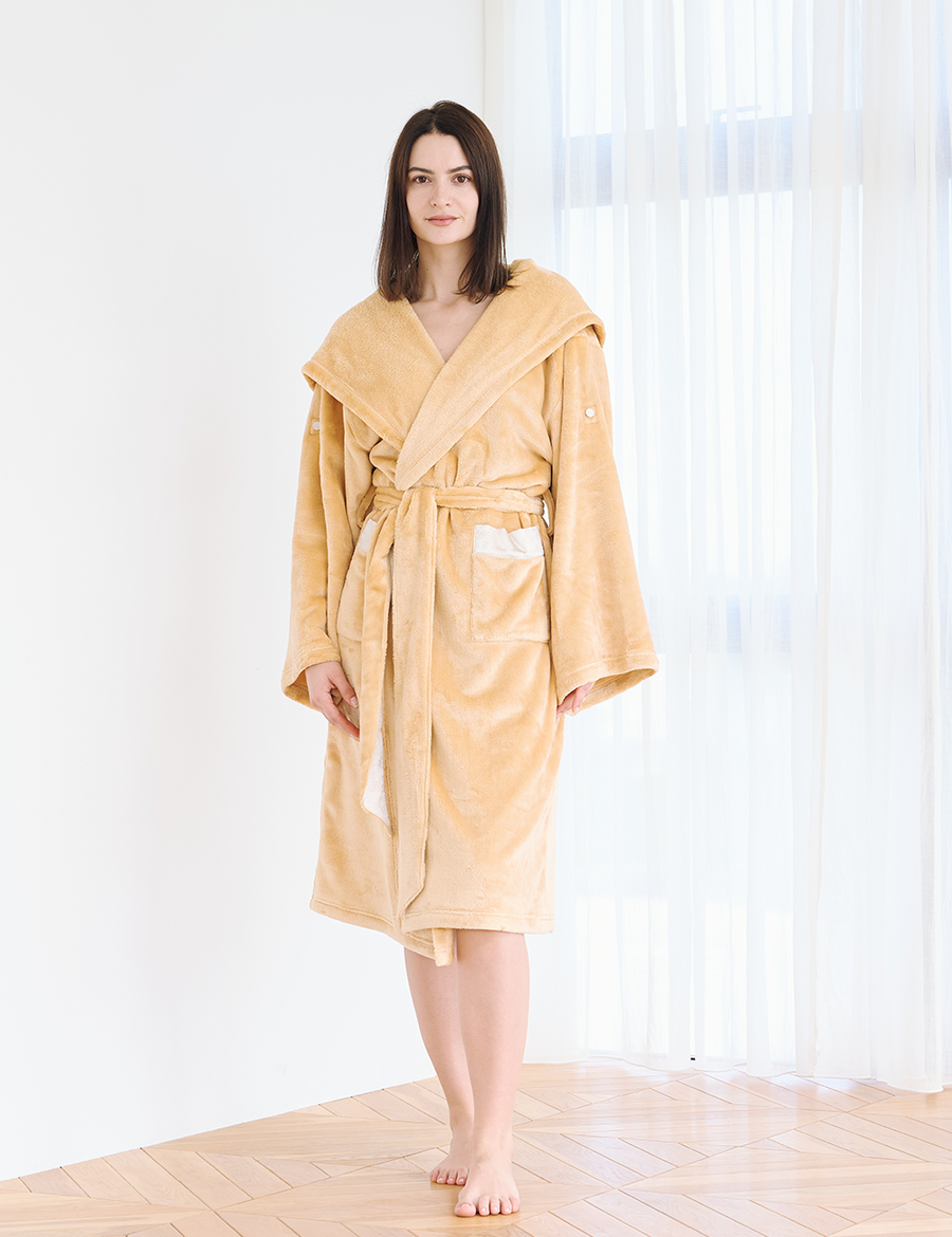 Cuddle Cloud Luxe KIMONO Robe / 蜂蜜(light yellow)