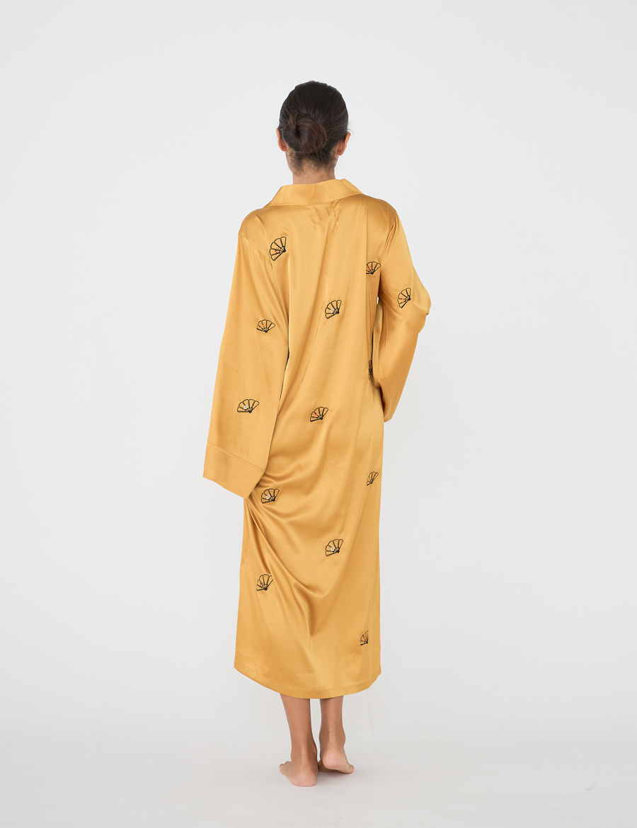 Aurelie Satin Long Robe