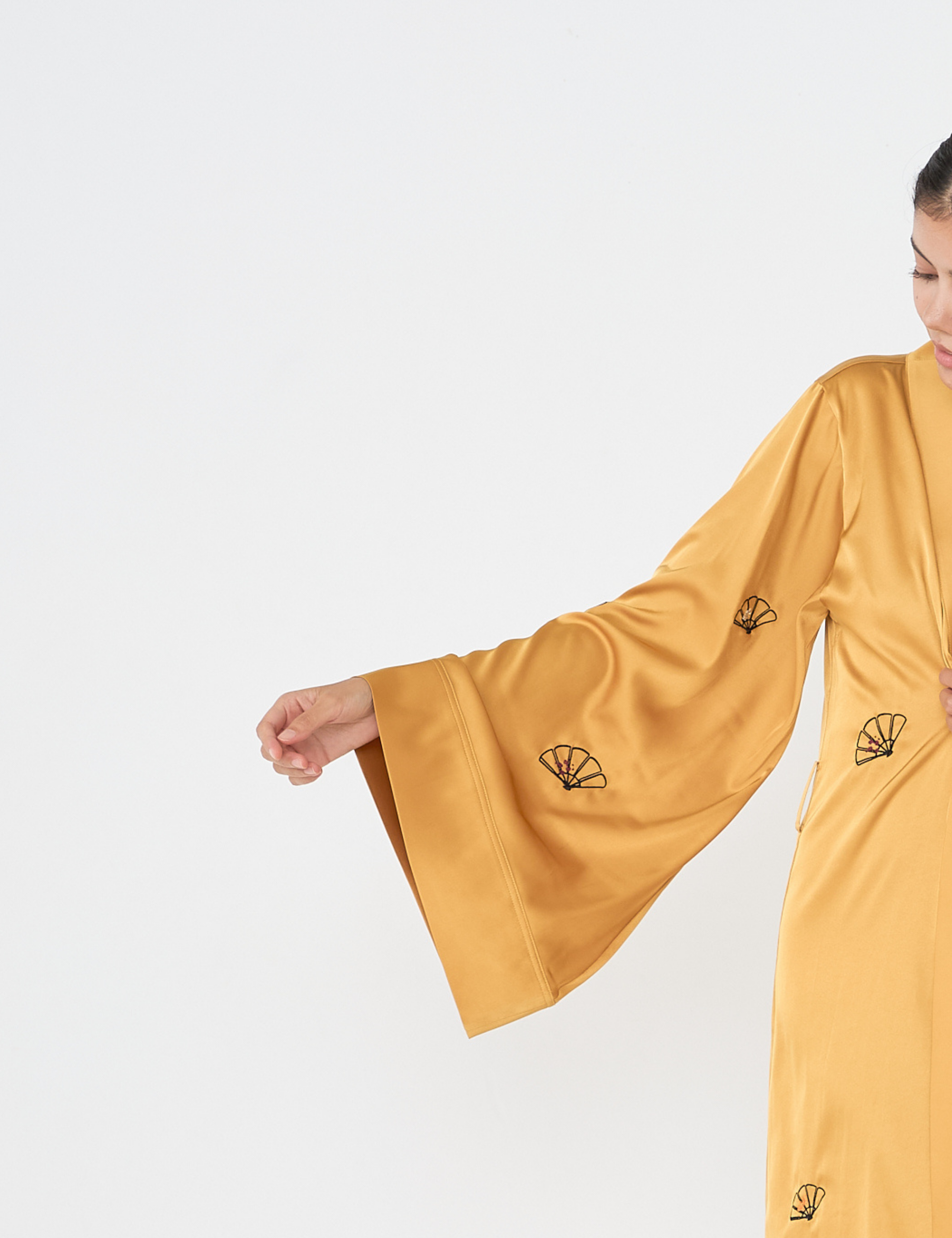 Aurelie Satin Long Robe