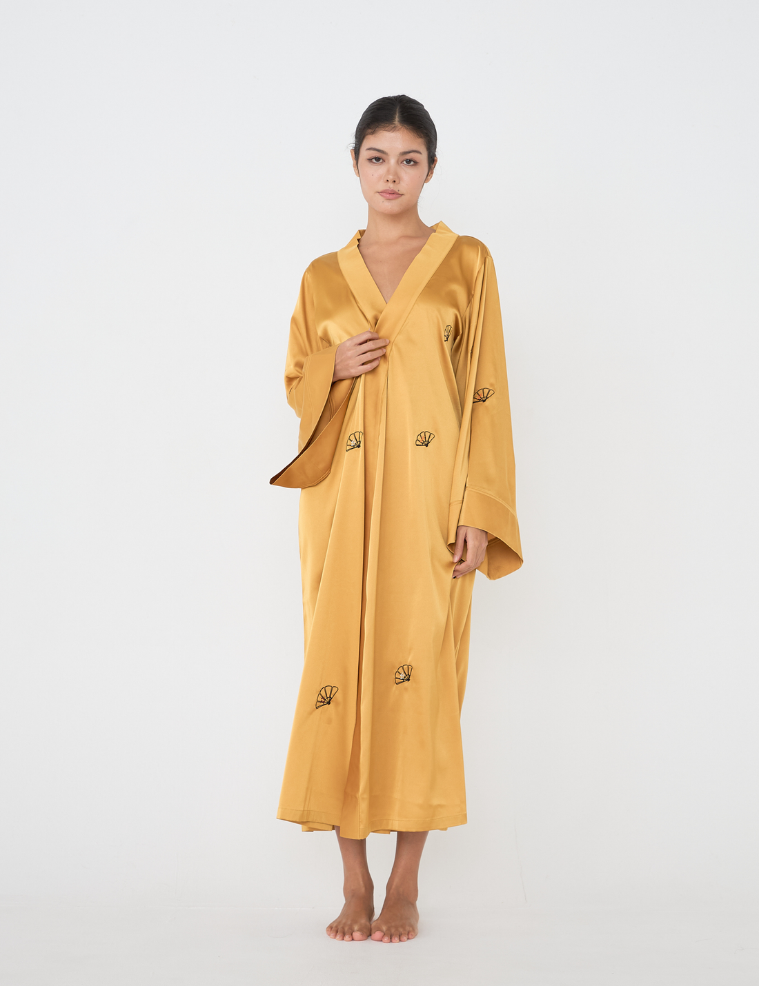 Aurelie Satin Long Robe