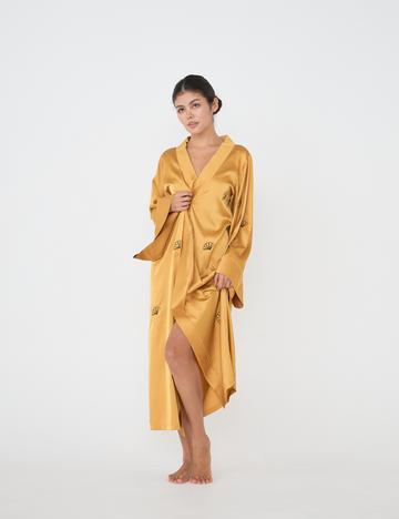 Aurelie Satin Long Robe