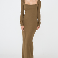 Wear and Go Long Sleeve Maxi Dress / Matsuba (khaki)