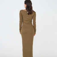 Wear and Go Long Sleeve Maxi Dress / 松葉(khaki)