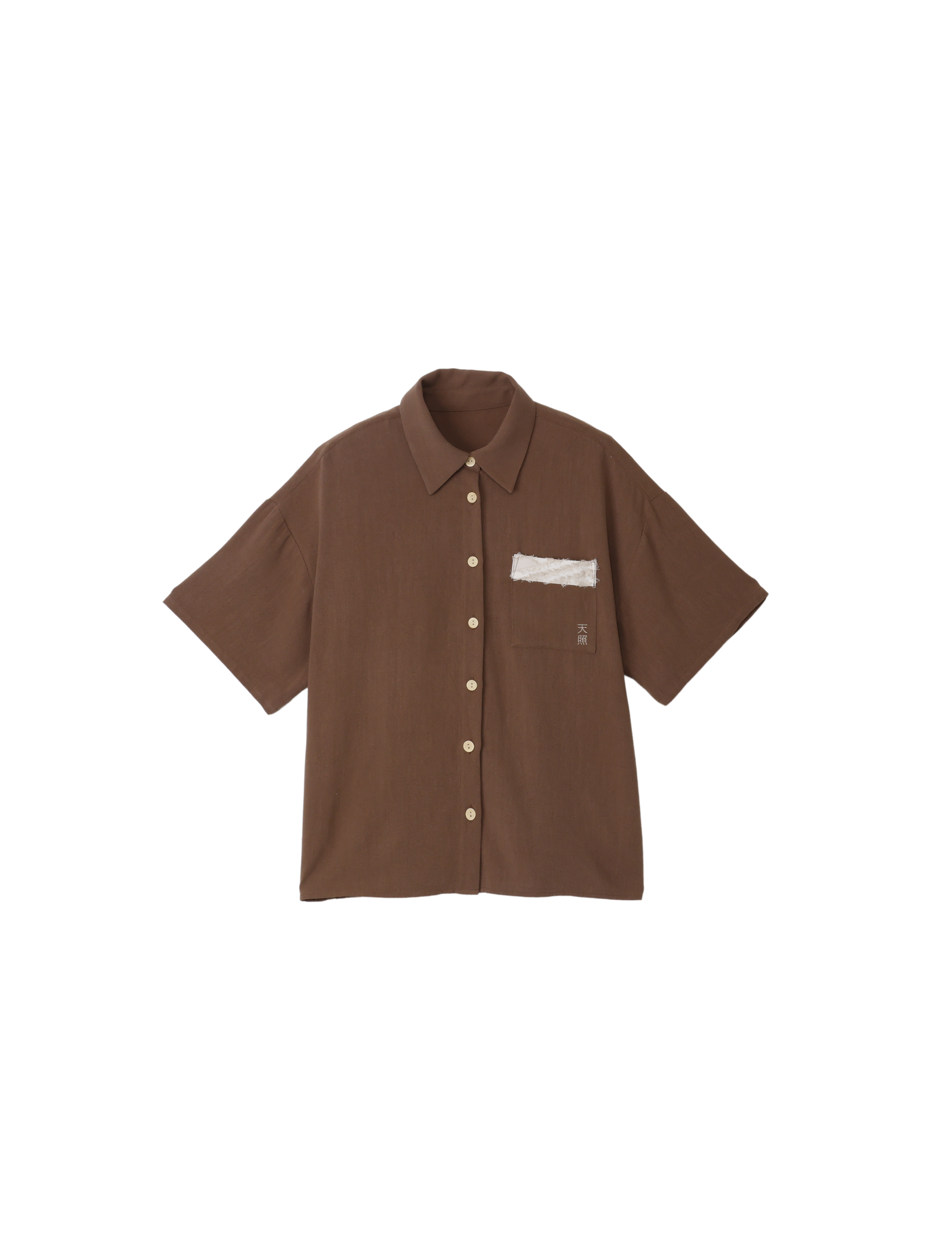 soft linen loose sleeve shirt / 枯茶(brown)