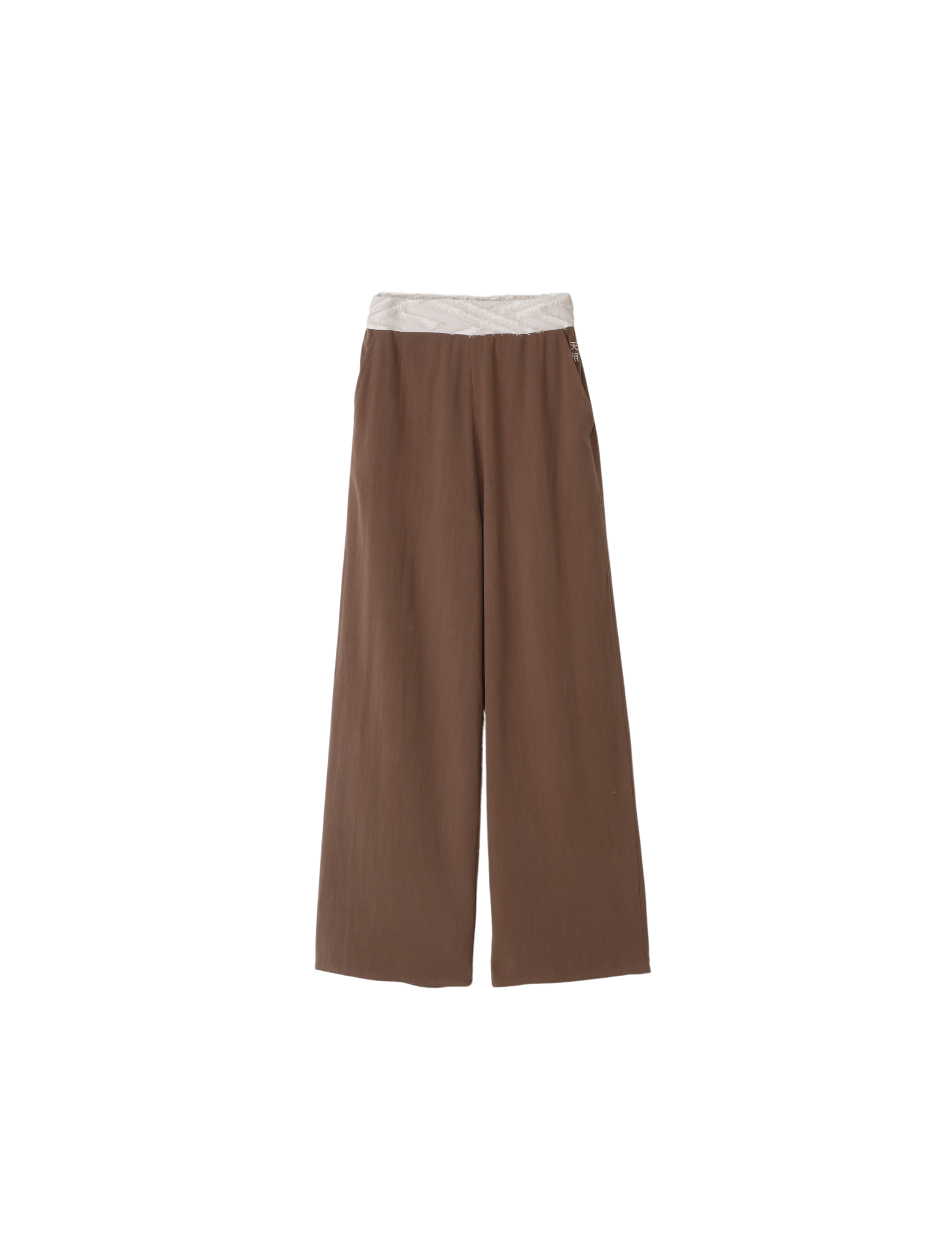 soft linen wide pants / 枯茶(brown)