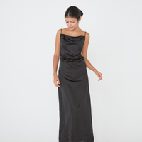 satin elegant draped dress