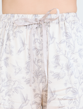 Silky Moonlit Satin Pants / Flax (beige)