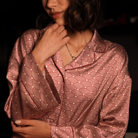 Silky Moonlit Satin Shirt / 真紅(red)