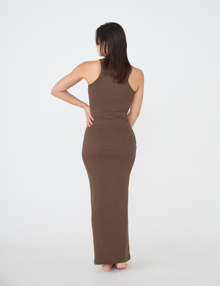 Wear and Go Halter Maxi Dress / brown