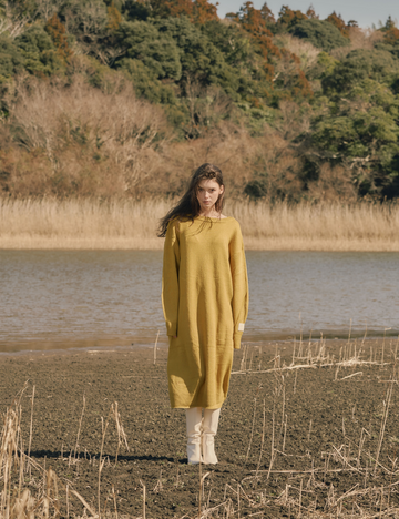 soft knit dress / 蜂蜜(mustard)