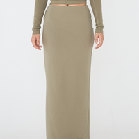 Curve Me Maxi Skirt / Matsuba (khaki)