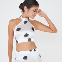 Serene Satin Halter Neck Top / 胡粉(White)