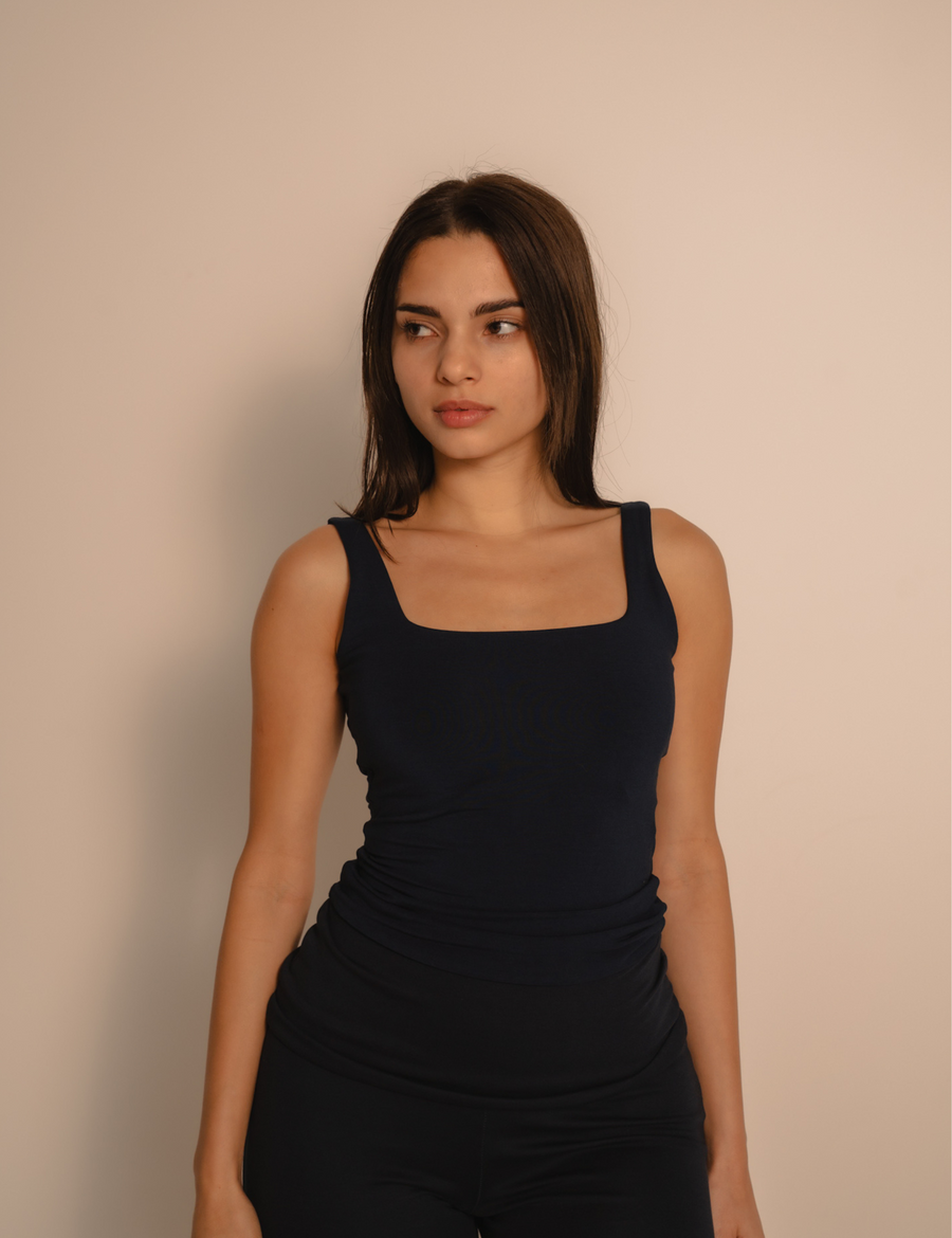 AuraFit Elegant Padded Tank / 濃藍(navy)