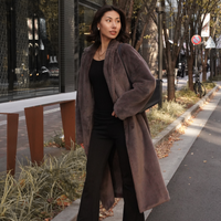 Cozy Up Premium KIMONO Fur Coat / Gray