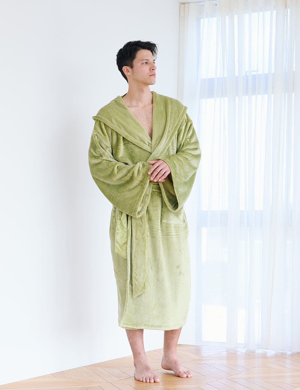 Cuddle Cloud Luxe KIMONO Robe / Matsuba (khaki)