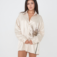 Harmony Elegant Satin Shirt / Flax (beige)