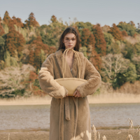 Cozy Up Premium KIMONO Fur Coat / flax(beige)