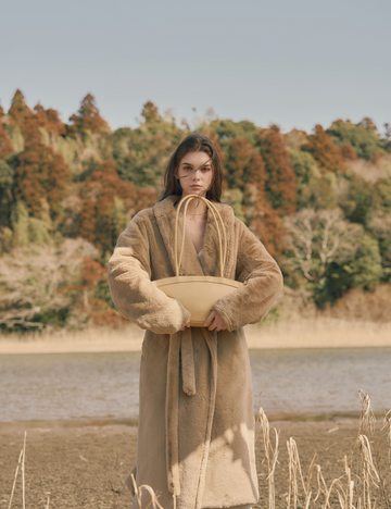 Cozy Up Premium KIMONO Fur Coat / flax(beige)