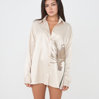 Harmony Elegant Satin Shirt / Flax (beige)