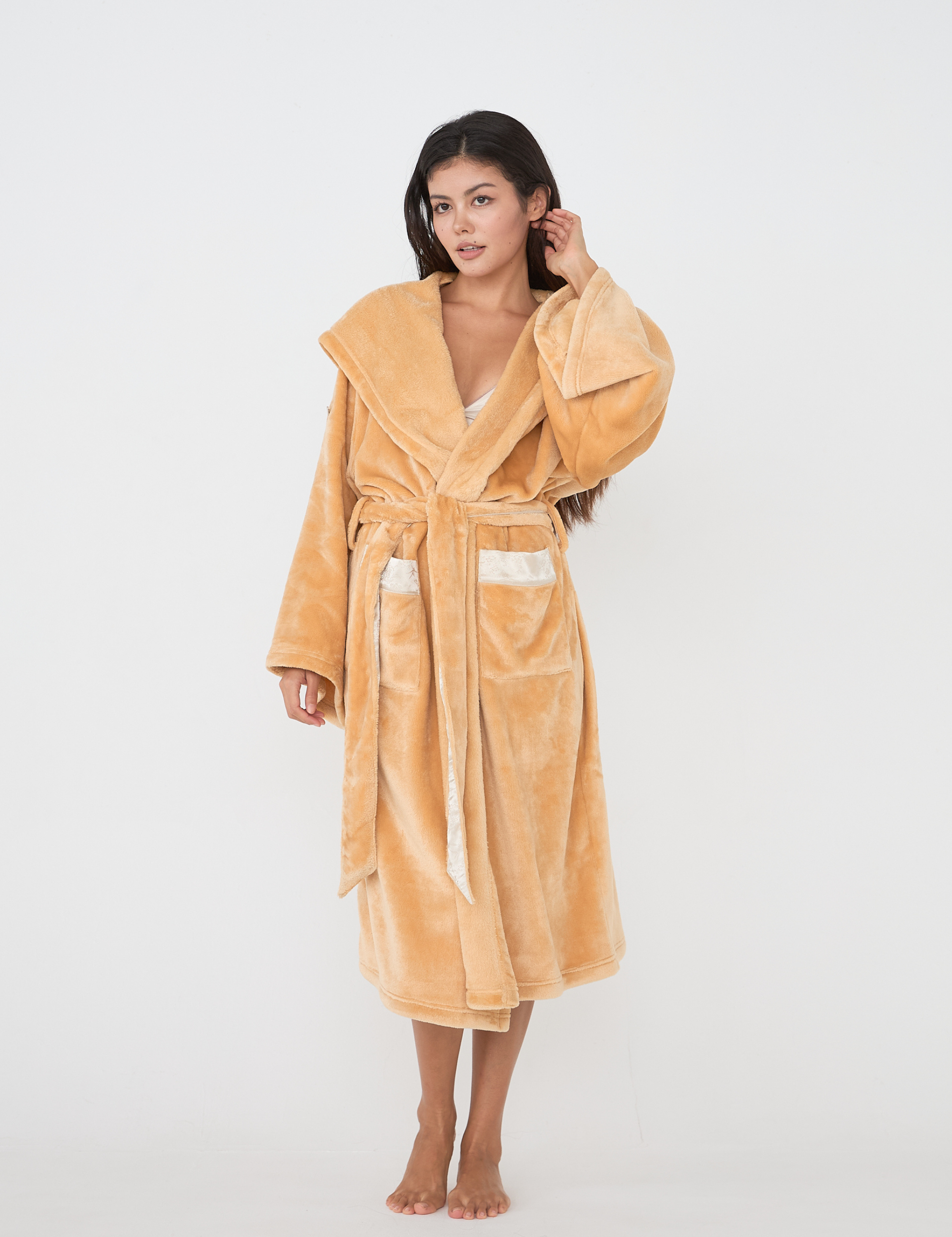 Cuddle Cloud Luxe KIMONO Robe / Honey(light yellow)