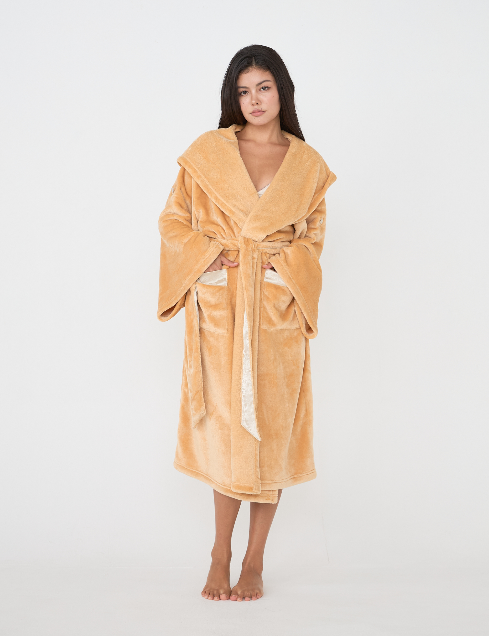 Cuddle Cloud Luxe KIMONO Robe / Honey(light yellow)