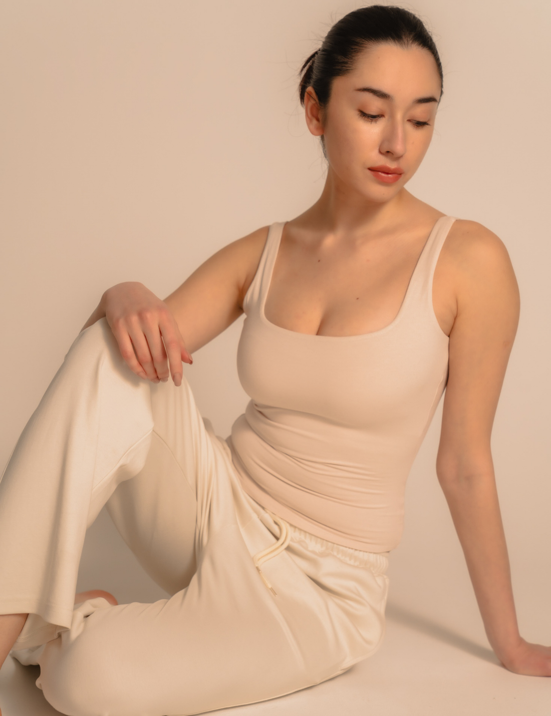 AuraFit Elegant Padded Tank / 胡粉(off white)