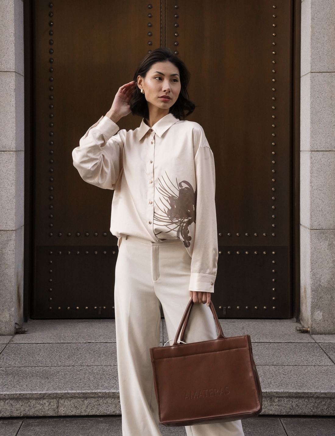 vegan luxury tote bag / 枯茶(brown)