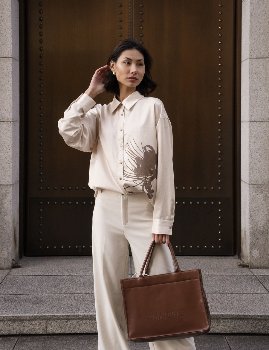 Harmony Elegant Satin Shirt / Flax (beige)