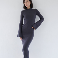 Opulent High Neck Knitted Dress / 濃藍(navy)