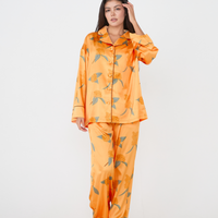 Chic Comfort Satin Pajama Shirt / 琥珀(orange)