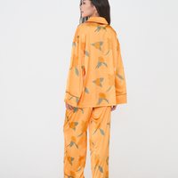 Chic Comfort Satin Pajama Shirt / Amber(orange)