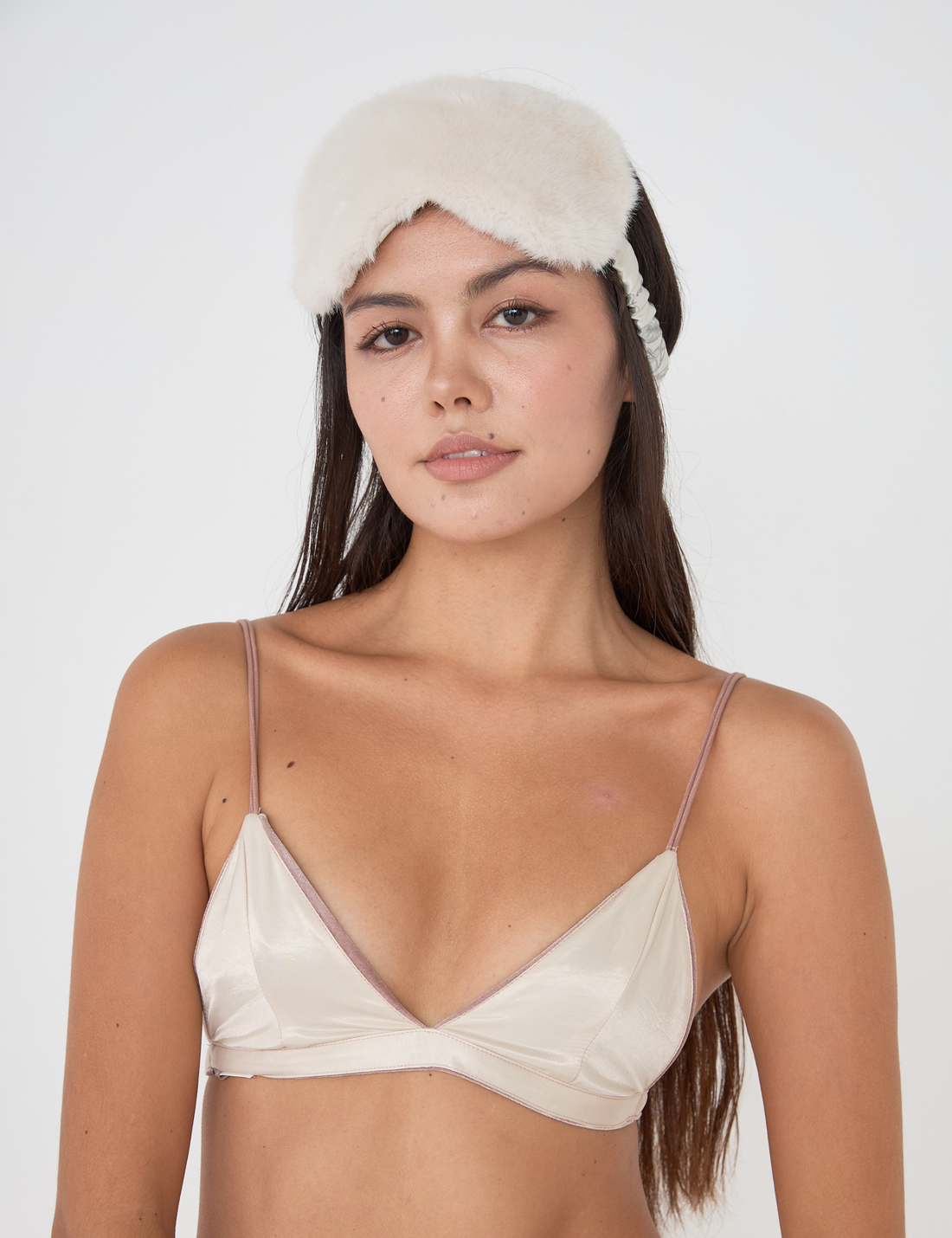 Silky Moonlit Satin Eyemask / Flax (beige)