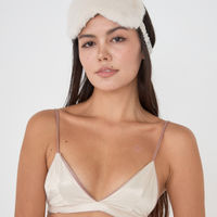 Silky Moonlit Satin Eyemask / Flax (beige)