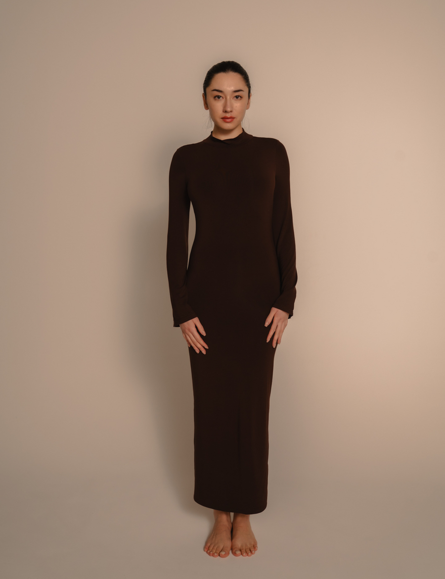 AuraFit Padded Maxi Dress / 枯茶(brown)