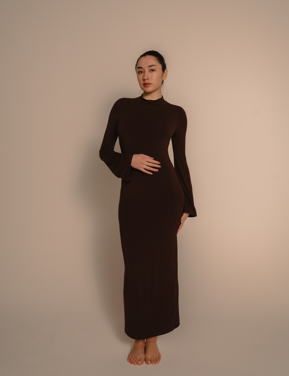 AuraFit Padded Maxi Dress / 枯茶(brown)