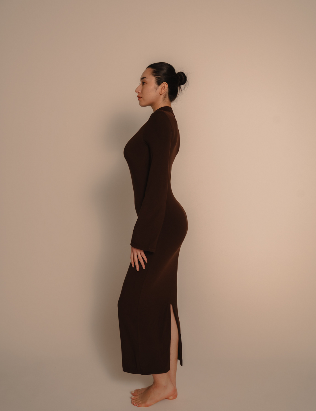 AuraFit Padded Maxi Dress / 枯茶(brown)